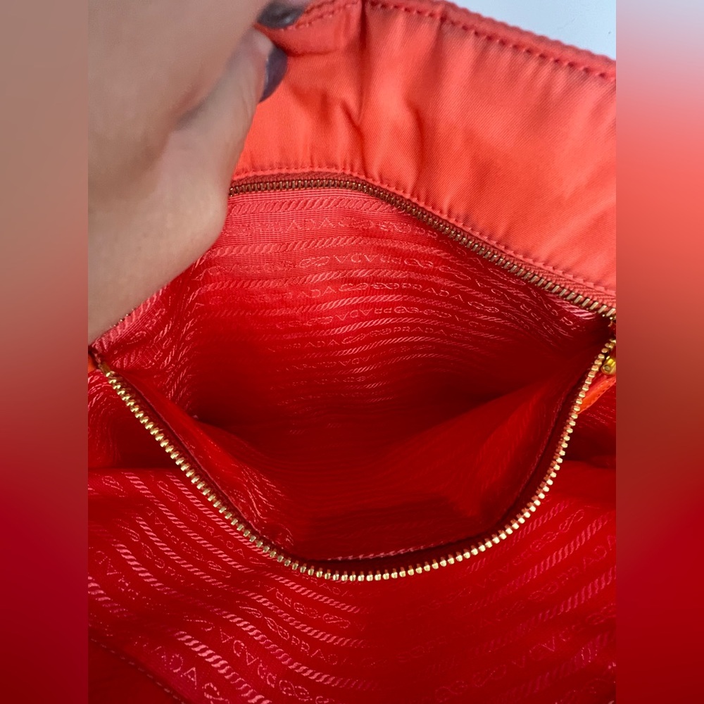 Prada Orange Nylon Tessuto City Tote - Picture 10 of 16